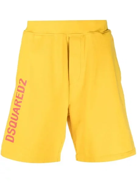 Pantaloni scurți Dsquared2 cu imagine galben