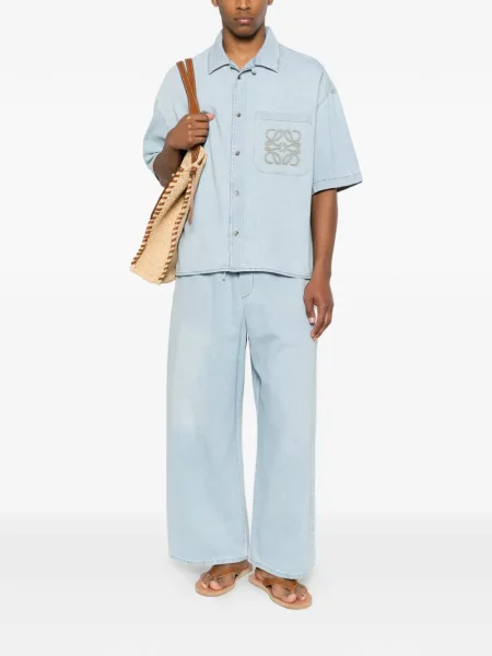 Blugi Loewe cu broderie albastru