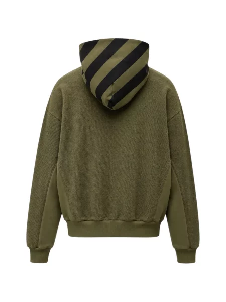 Hanorac cu glugă Off-white cu imagine alb
