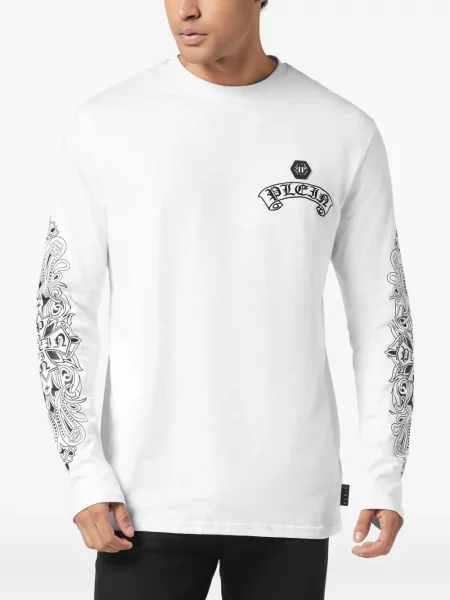 Tricou Philipp Plein lung alb