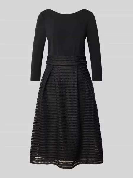 Sukienka koktajlowa o długości do kolan z efektem 2 w 1 Christian Berg Cocktail czarna