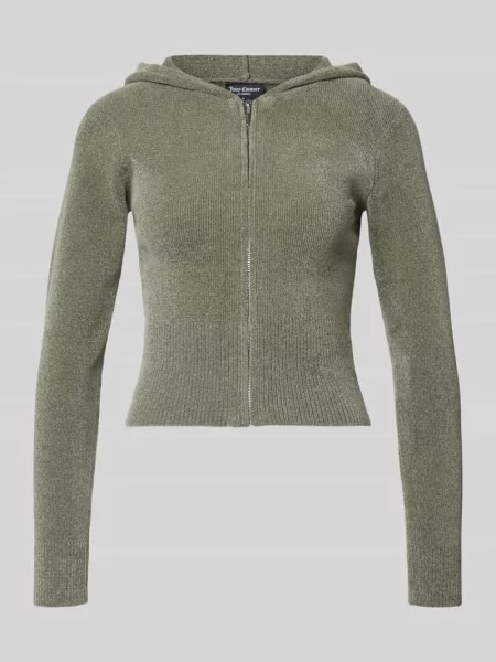 Bluza rozpinana z kapturem model MAYA KNIT HOODIE' Juicy Couture oliwkowa