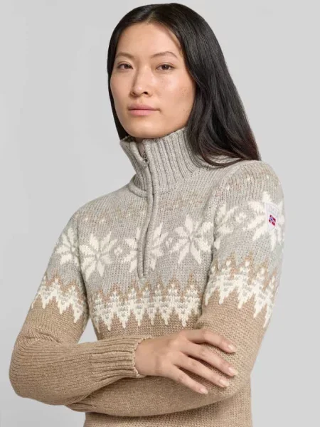 Sweter Dale Of Norway ze stójką beżowy