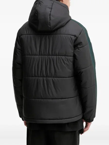 Pantaloni Adidas cu glugă cu dungi alergare negru