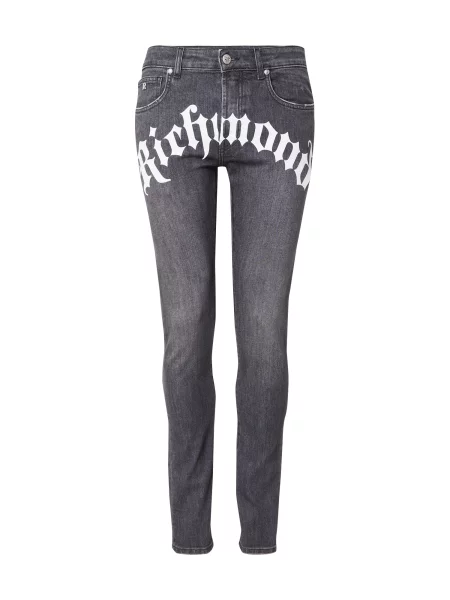 John Richmond Jeans negru denim alb