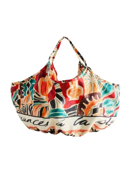 Next Geantă de umăr crem / portocaliu / roşu închis negru