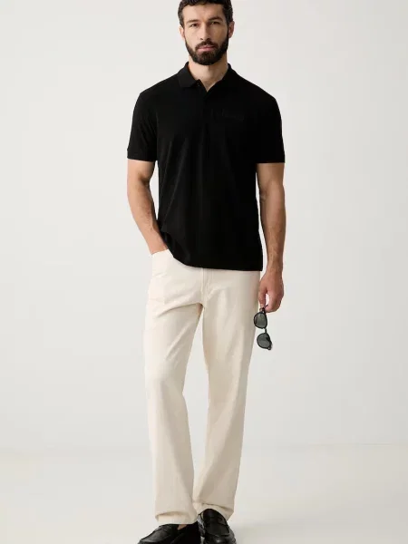 Tricou polo Boss Green negru