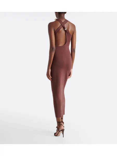 Rochie maxi Sir tricotate maro