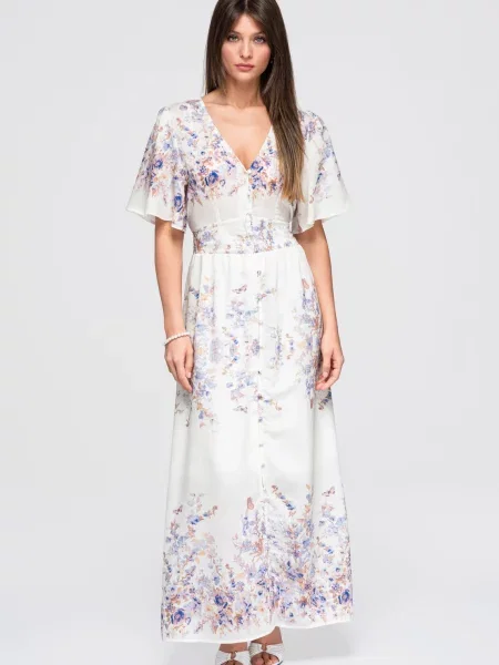 Rochie maxi Edoti cu model floral