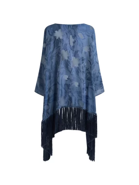 Rochie Etro de mătase cu model floral albastru