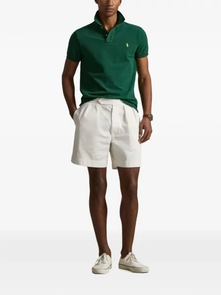 Fleece polo Polo Ralph Lauren με κέντημα με λαιμόκοψη v κόκκινο