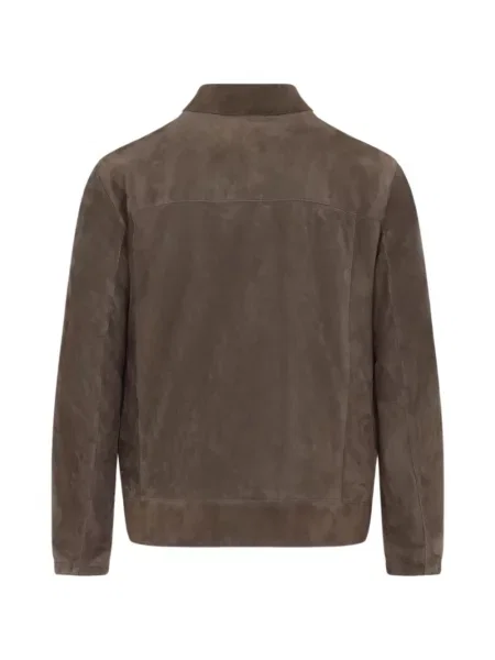 Geacă Brioni din piele de căprioară maro