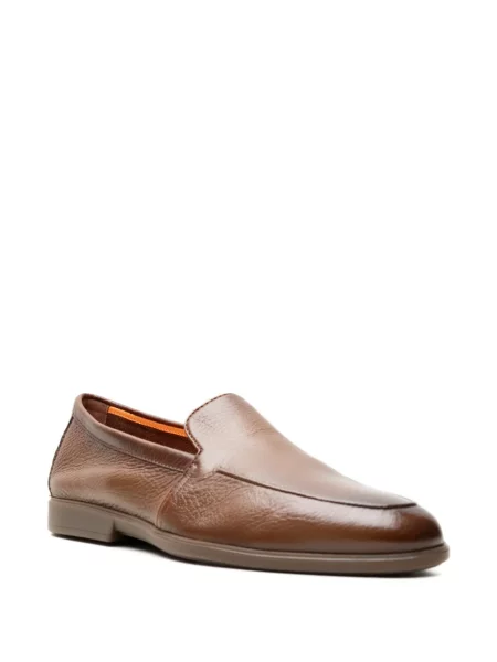 Pantofi loafer Santoni din piele maro