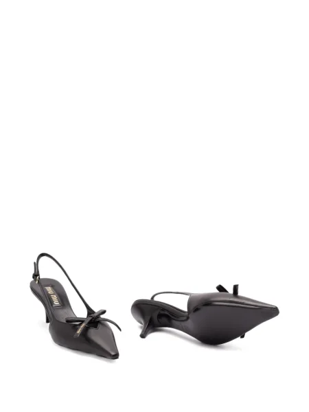 Pantofi cu toc Miu Miu cu funde slingback negru