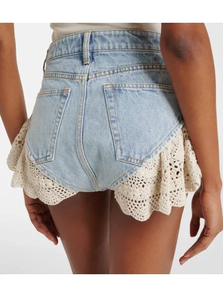 Pantaloni scurți din denim Frame albastru