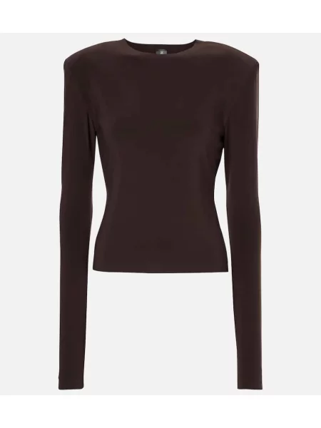 Top Norma Kamali din jerseu maro