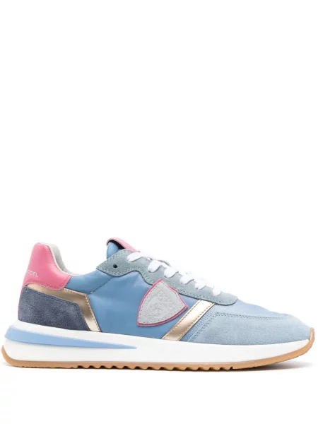 Sneakerși Philippe Model Paris cu șireturi din dantelă albastru