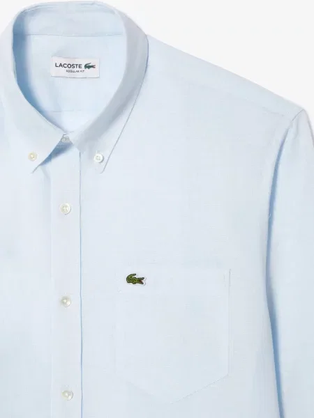 Лляна сорочка Lacoste блакитна
