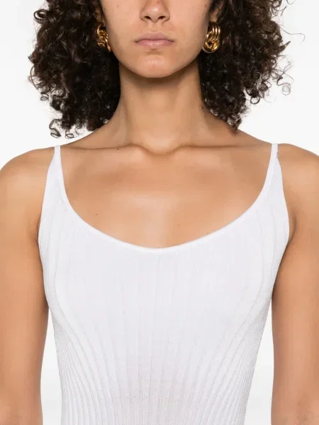 Rochie midi Mugler până la genunchi de costum alb