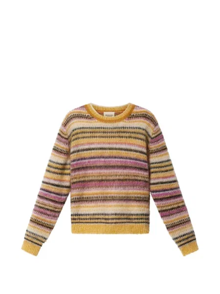 Pulover Marant Etoile cu dungi tricotate galben