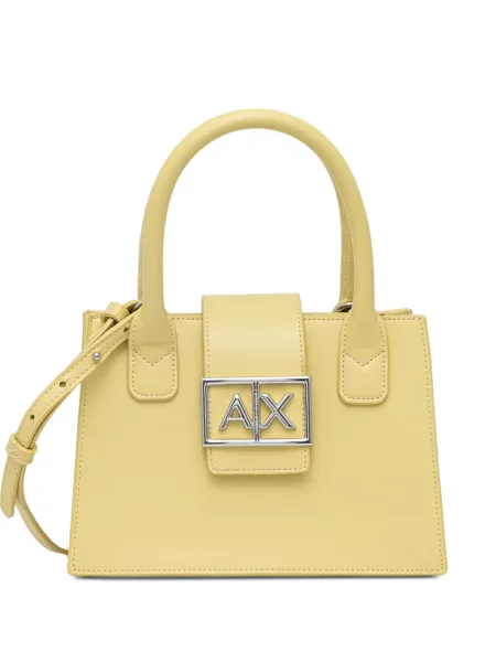 Shopper táska Armani Exchange autogrammal sárga
