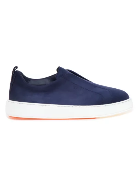 Sneakersy Santoni skórzane bez obcasa eleganckie niebieskie