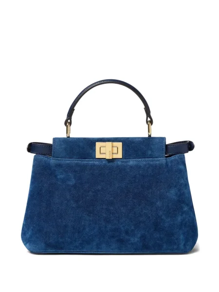 Шопинг чанта Fendi на цветя синьо