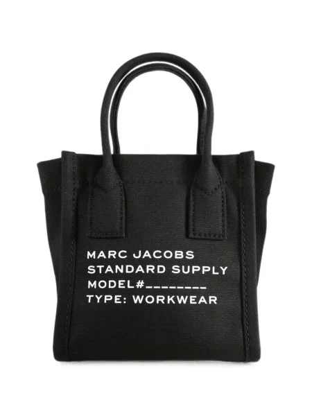 Geantă shopper Marc Jacobs cu imagine din canvas negru