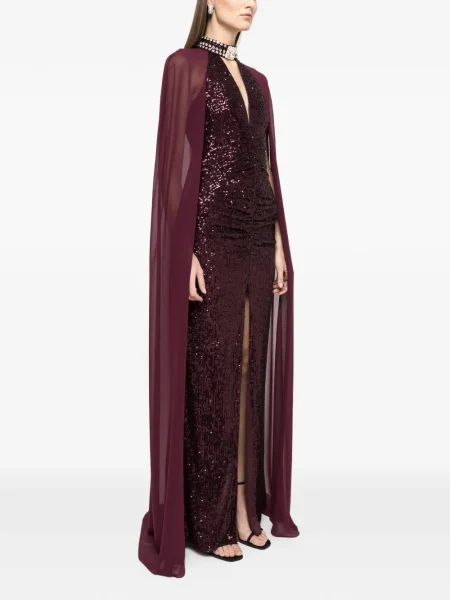Rochie maxi Nissa cu paiete de costum violet