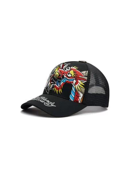 Ed Hardy Șapcă Dragon And Roses azur / roşu închis / negru alb