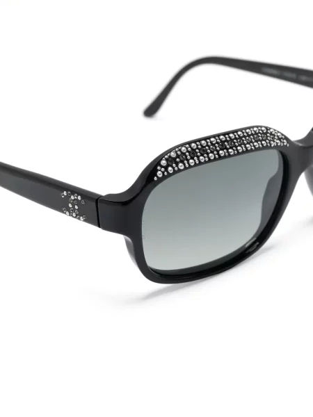 Obdélníkové sluneční brýle Chanel Pre-owned černé