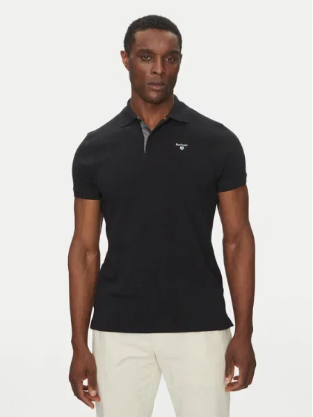 Barbour Tricou polo Tartan negru