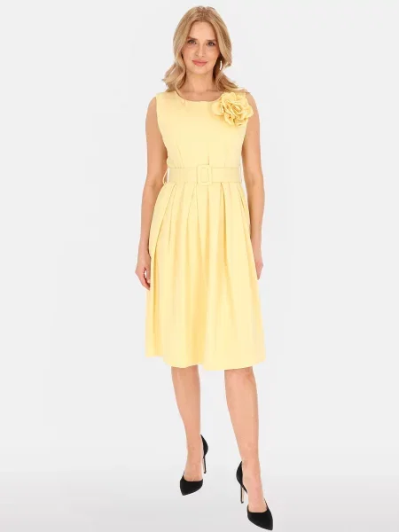 Sukienka bez rękawów Perso bez rękawów żółta