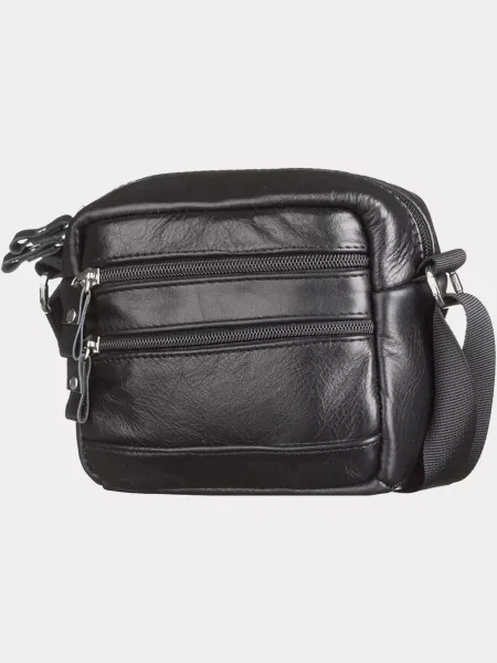 Кожаная сумка кросс-боди Shvigel черная