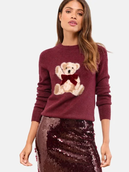 Lipsy Pulover / deschis / roșu burgundy bej