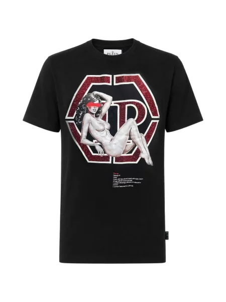 Tricou Philipp Plein cu imagine negru