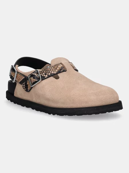Birkenstock sandale din piele întoarsă Tokio EXQ LE femei bej