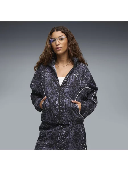LuÅºna bluza dresowa z zamkiem PUMA Sport Animal Printed OdzieÅ¼ S szary