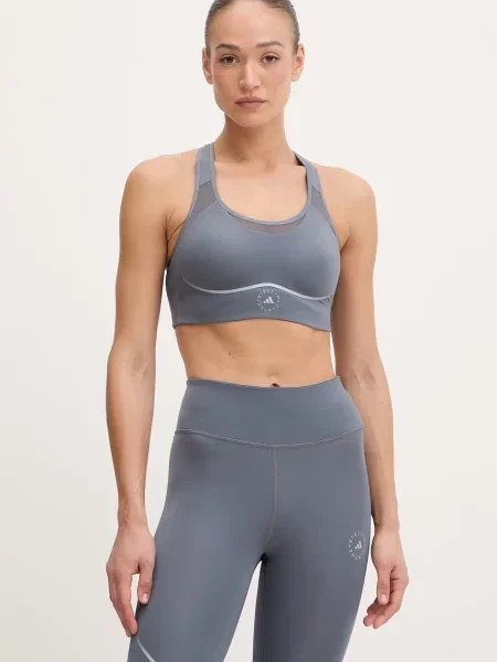 Adidas by Stella McCartney sportovní podprsenka šedá