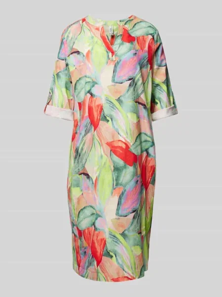 Sukienka tunikowa o kroju do kolan z rękawami o regulowanej długości Toni