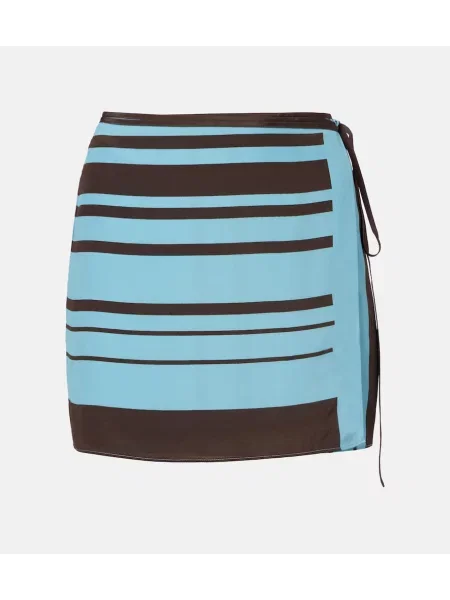 Jedwabna spódnica Sir. kopertowa niebieska