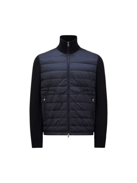 Sweter Moncler pikowany niebieski