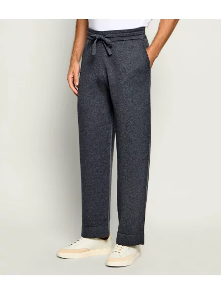 PAOLO PECORA Pantaloni | Relaxed fit cu adaos de lână gri
