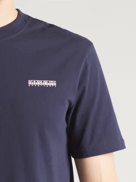 Napapijri Tricou Smallbox Bleumarin alb