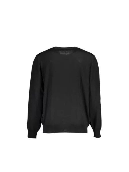 Sweter K-way wełniany z długim rękawem z logo czarny
