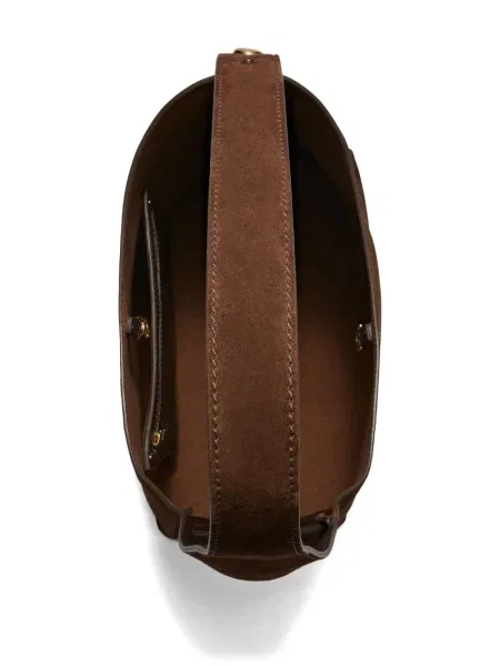 Geantă Tory Burch din piele de căprioară maro