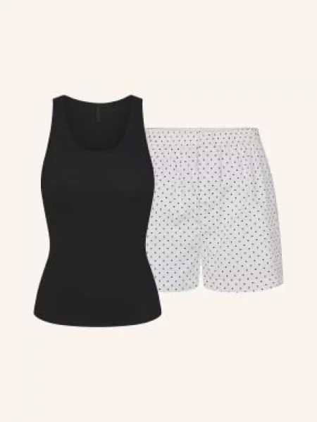 Skims Krátké Pyžamo Cotton Poplin onyx dot