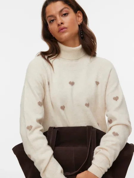 VERO MODA Pulover VMDOFFY / crem bej