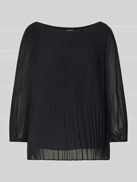Bluzka o kroju regular fit z szyfonu S.oliver Black Label czarna