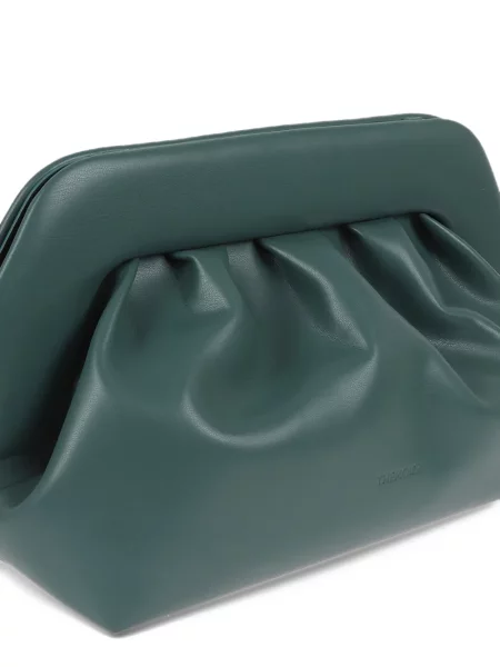 Geantă plic Themoirè cu volane verde